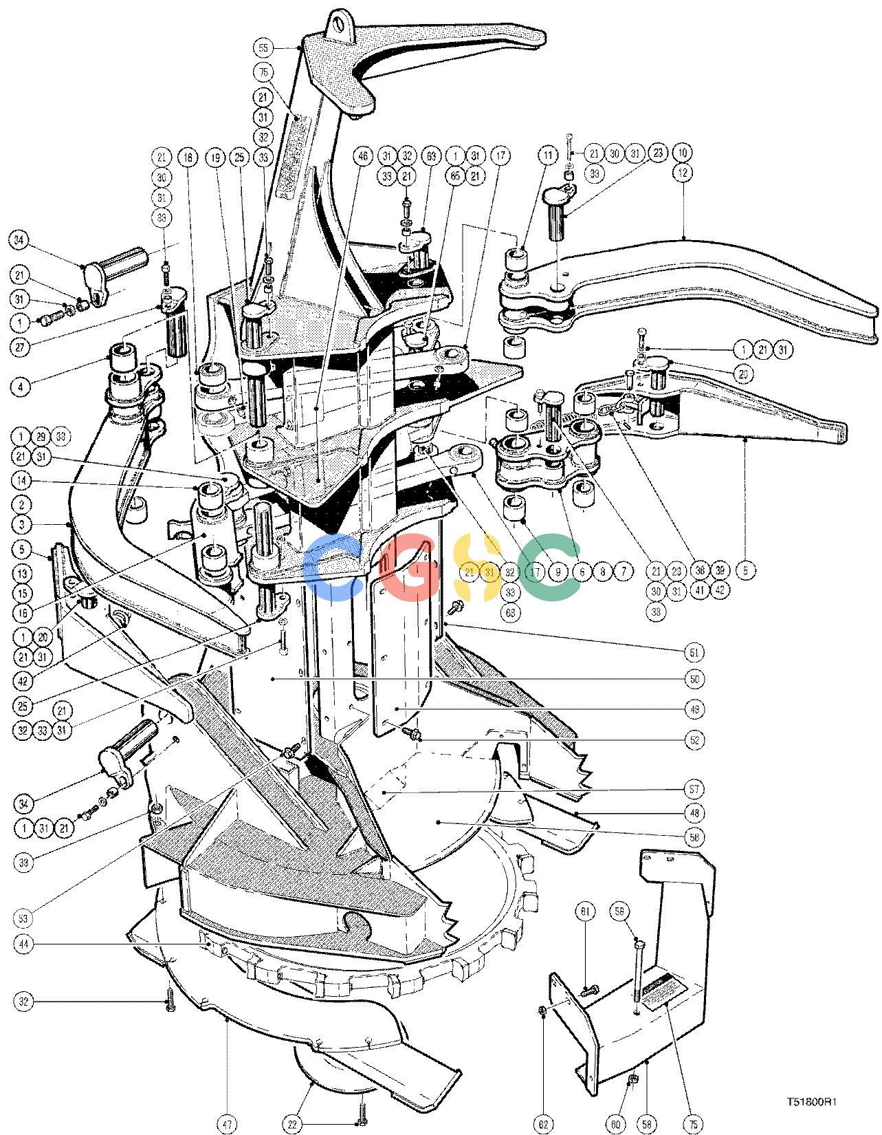 约翰迪尔零件查询D566 - ATTACHMENTS FELLING HEAD TC726 ( 981210 - ) 4534-016/15 [4534-016/15]EPC John Deere online