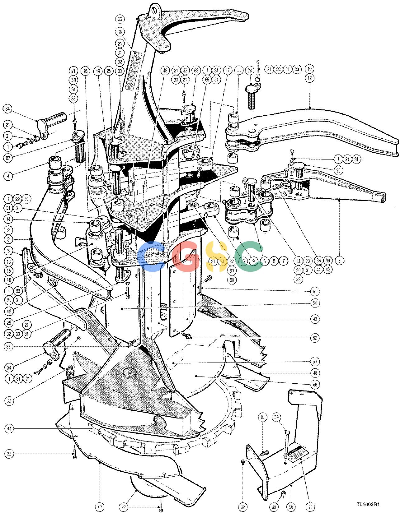 约翰迪尔零件查询D566 - ATTACHMENTS FELLING HEAD TC720 ( 981210 - ) 4534-041/15 [4534-041/15]EPC John Deere online