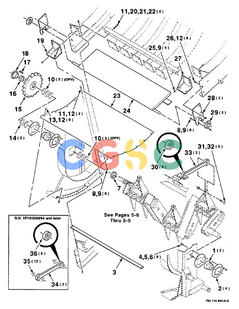 凯斯零件查询(8580) - CASE IH LARGE RECTANGULAR BALER (1/88-12/98) (05-04) - PACKER MOUNTING AND FEEDER ASSEMBLY, LOWER, S.N. CFH0026056 AND LATER Case Agriculture
