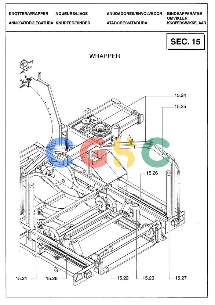 凯斯零件查询(RBX341) - SILAGE PACK ROUND BALER (3/03-12/05) (15.00A[01]) - SECTION LIST 15 - KNOTTER/WRAPPER Case Agriculture