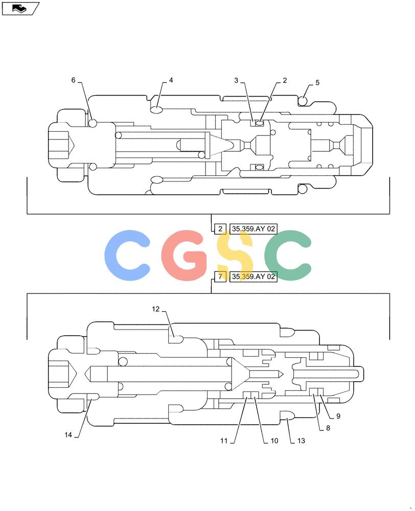 神钢零件查询(ED160 BLADE) - HYDRAULIC EXCAVATOR - ASN LH02-01501 (9/12-12/13) (35.359.AB[12]) - CONTROL VALVE ASSY (DOZER) Kobelco