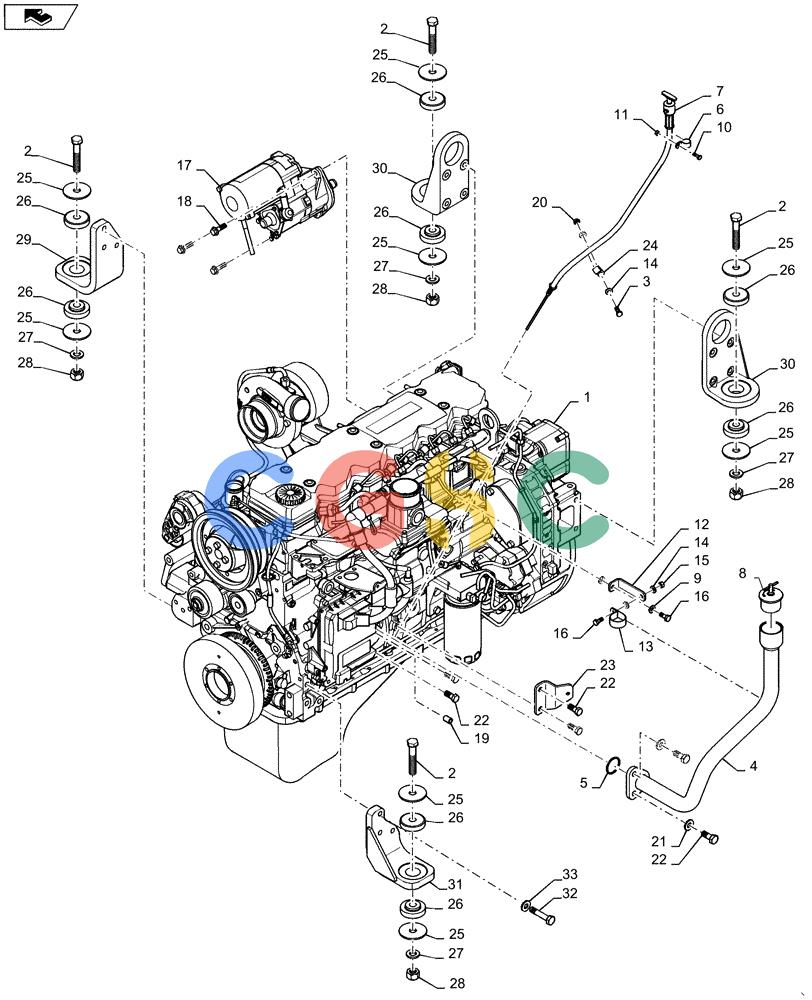 纽荷兰零件查询(D125C WT/LGP) - CRAWLER DOZER - TIER 4A (10/13-) (10.001.AK[01]) - ENGINE MOUNTING AND HARDWARE New Holland Constructuion