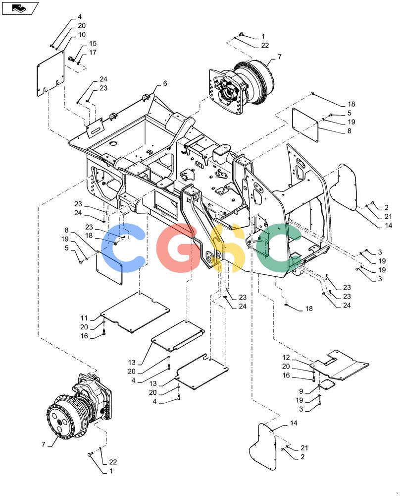 纽荷兰零件查询(D150C XLT) - CRAWLER DOZER - TIER 4A (10/13-) (39.100.AB[03]) - TRACK FRAME - NARROW New Holland Constructuion