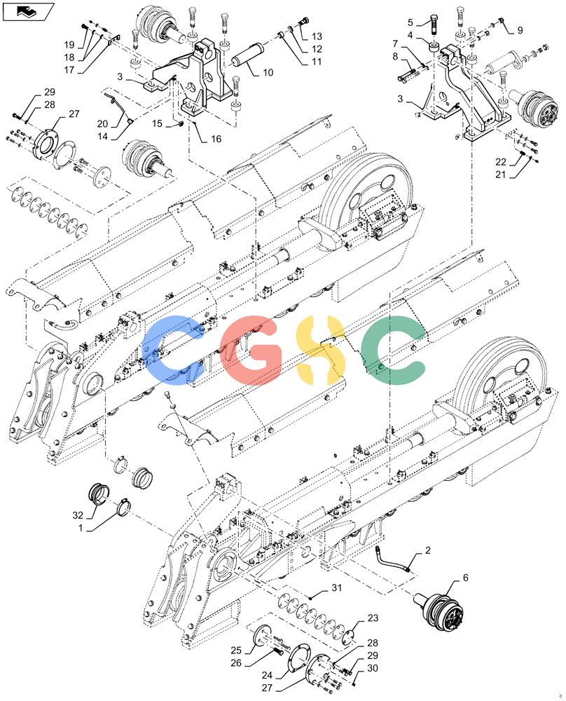 纽荷兰零件查询(D125C WT/LGP) - CRAWLER DOZER - TIER 4A (10/13-) (48.130.AN[01]) - UNDERCARRIAGE, LONG New Holland Constructuion