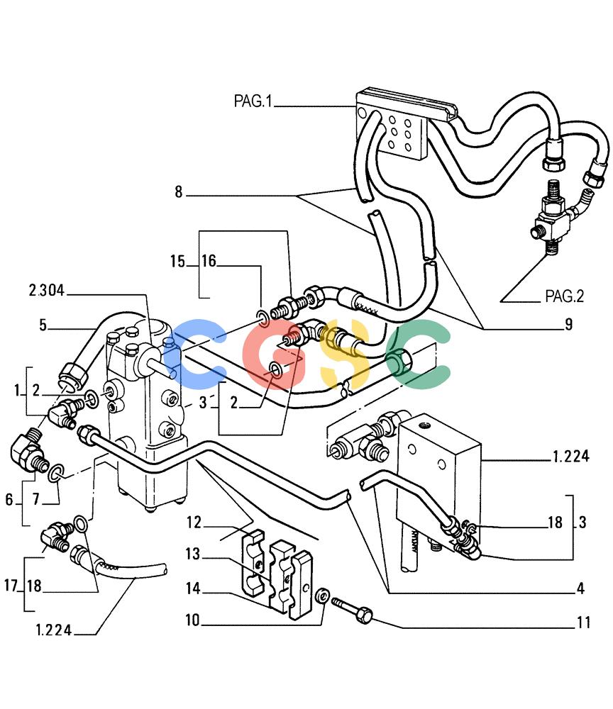 纽荷兰零件查询(FD255) - CRAWLER DOZER (N.A. VERSION) (7/95-) (2.319[03]) - STEERING CONNECTING PIPING New Holland Constructuion