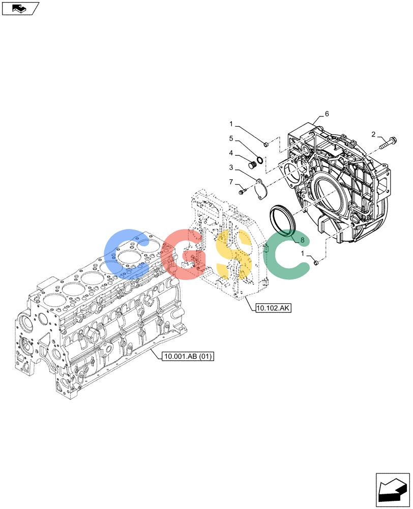 神钢零件查询(F4HFE6138 A002) - ENGINE - 5801448559 - 84312222 (1/10-) (10.103.AK) - FLYWHEEL, HOUSING Kobelco