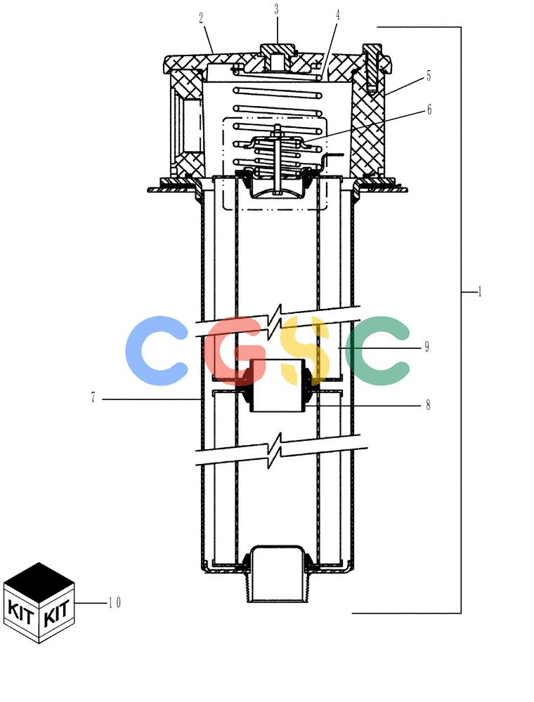 凯斯零件查询(FLX3510) - FLOATER (8/04-8/06) (06-009[02]) - HYDRAULIC TANK FILTER, SHORT, SN Y6T020477 AND AFTER Case Agriculture