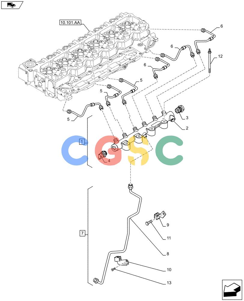 神钢零件查询(F4HFE6138 A002) - ENGINE - 5801448559 - 84312222 (1/10-) (10.218.AI[01]) - INJECTION PIPE Kobelco