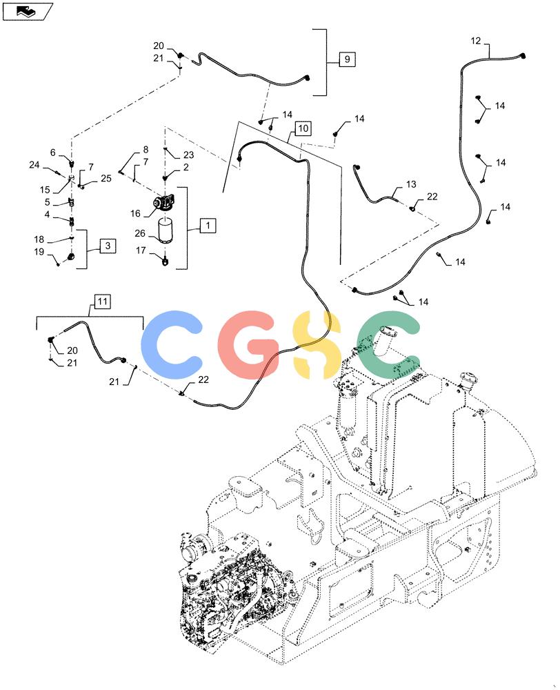 纽荷兰零件查询(D150C XLT) - CRAWLER DOZER - TIER 4A (10/13-) (10.210.AF[03]) - FUEL LINES AND FILTER New Holland Constructuion