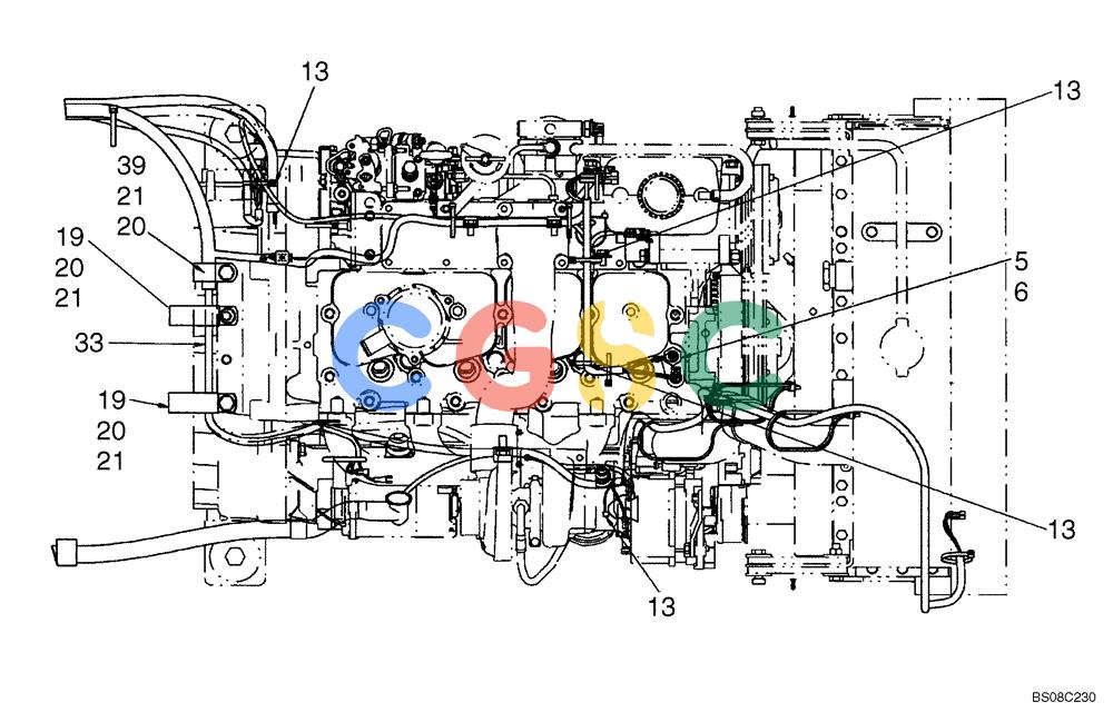 纽荷兰零件查询(D85) - CRAWLER DOZER - NA (1/06-) (04-27) - HARNESS, ENGINE (TOP) New Holland Constructuion