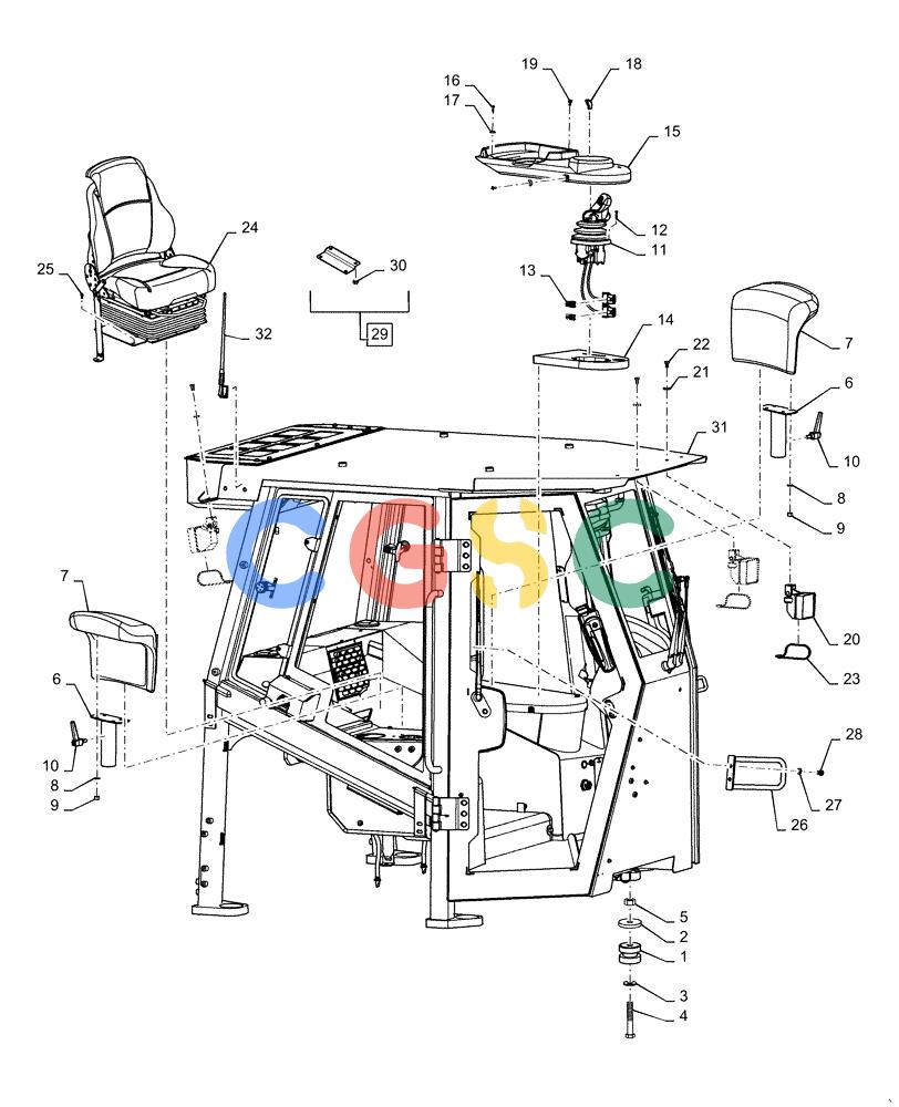 纽荷兰零件查询(D180C XLT) - CRAWLER DOZER - TIER 4A (12/13-) (90.114.AQ[01]) - ROPS - CAB New Holland Constructuion