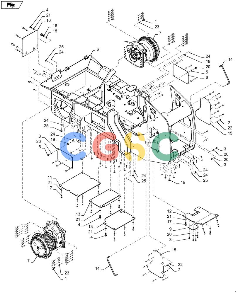 纽荷兰零件查询(D150C XLT) - CRAWLER DOZER - TIER 4A (10/13-) (39.100.AB[03]) - FRAME WIDE New Holland Constructuion