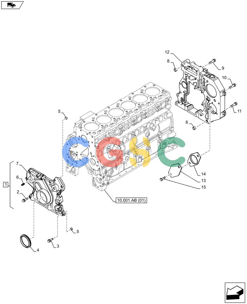 神钢零件查询(F4HFE6138 A002) - ENGINE - 5801448559 - 84312222 (1/10-) (10.102.AK) - CRANKCASE, COVERS Kobelco