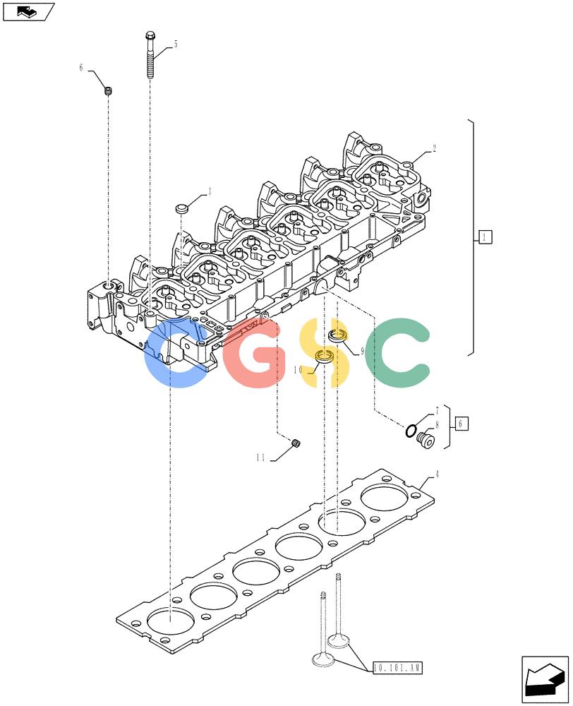 神钢零件查询(F4GE9684E J610) - ENGINE - 5801590403 - YN02P00117F1 (1/13-) (10.101.AA) - CYLINDER HEAD Kobelco