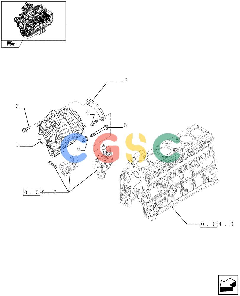 神钢零件查询(F4GE9684R J600) - ENGINE - 504115847 - 84459738 (1/08-12/12) (0.40.0) - ALTERNATOR (504193811-504073700) Kobelco