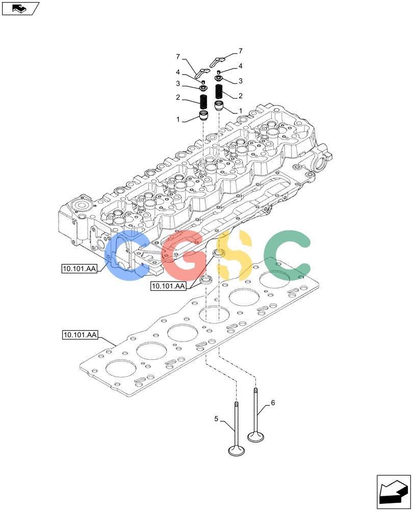 神钢零件查询(F4HFE6138 A002) - ENGINE - 5801448559 - 84312222 (1/10-) (10.101.AM) - CYLINDER HEAD, VALVE Kobelco