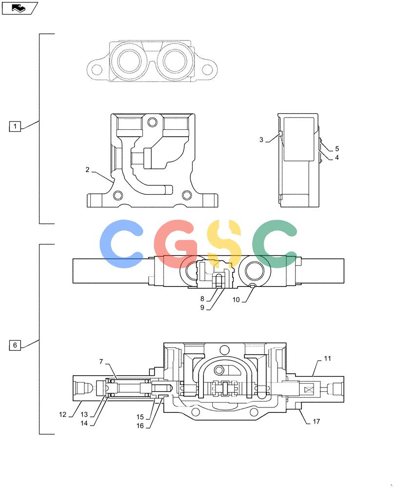 神钢零件查询(ED160 BLADE) - HYDRAULIC EXCAVATOR - ASN LH02-01501 (9/12-12/13) (35.359.AB[10]) - CONTROL VALVE ASSY (DOZER) Kobelco
