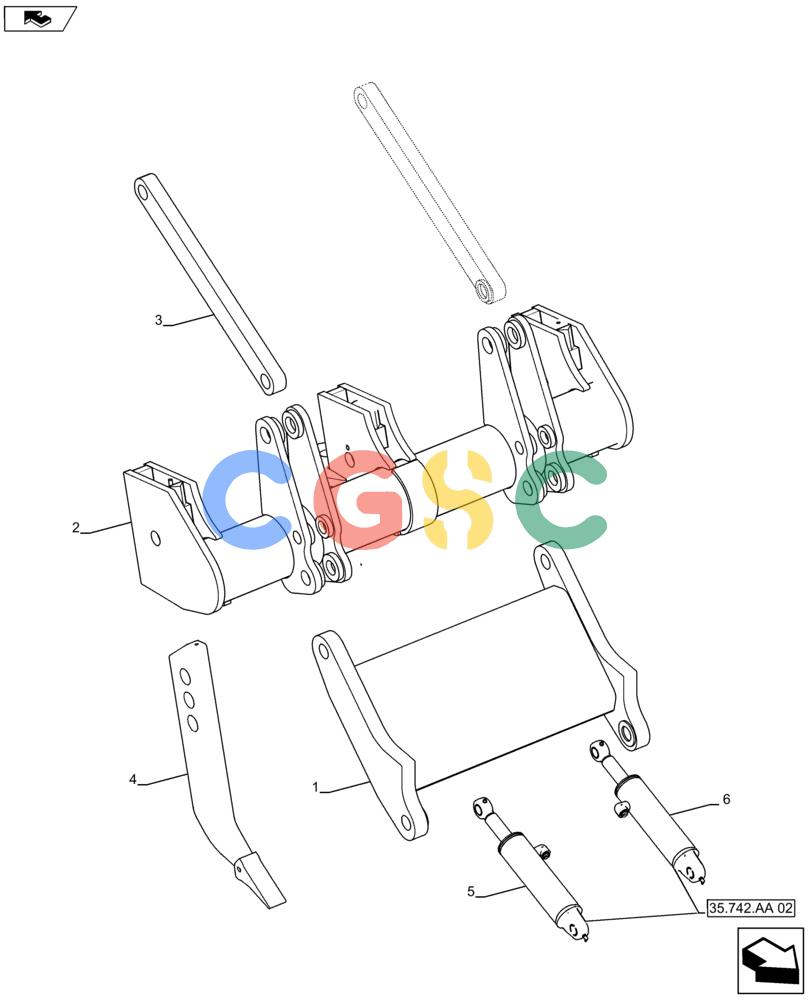 纽荷兰零件查询(D125C WT/LGP) - CRAWLER DOZER - TIER 4A (10/13-) (89.128.AC[03]) - KIT, RIPPER PARTS New Holland Constructuion