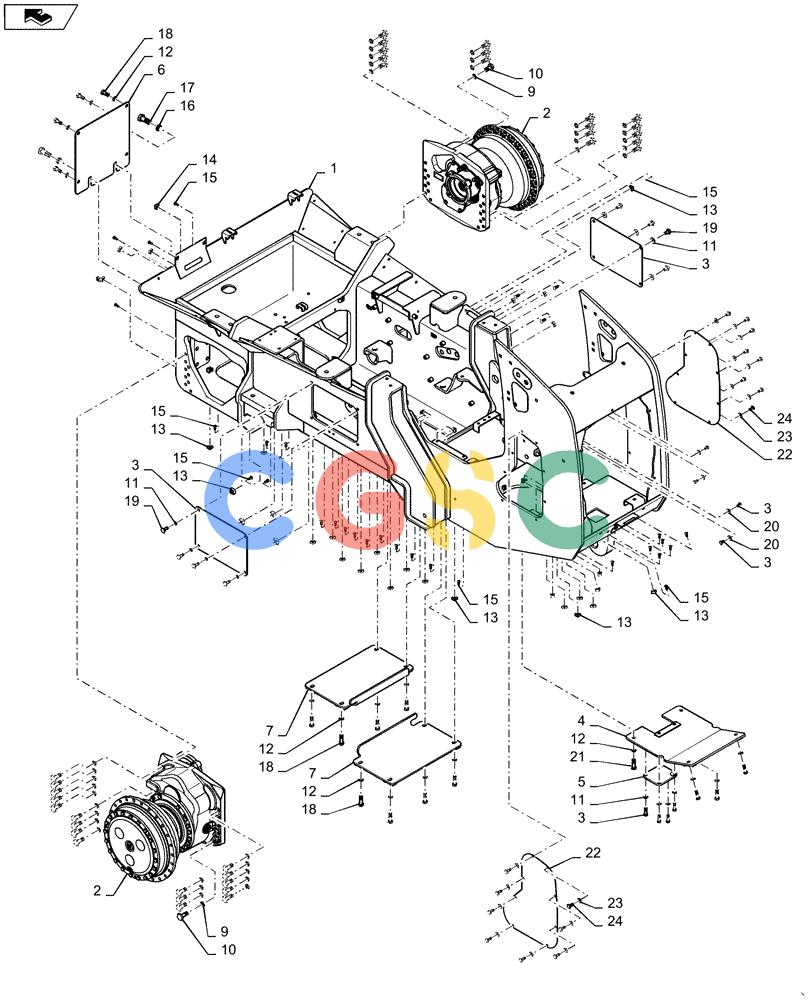 纽荷兰零件查询(D150C XLT) - CRAWLER DOZER - TIER 4A (10/13-) (39.100.AB[01]) - MAIN FRAME, BD, NARROW New Holland Constructuion