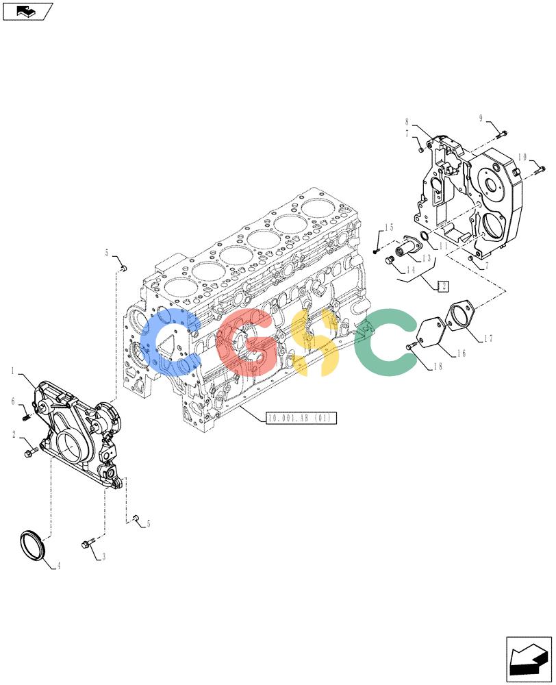 神钢零件查询(F4GE9684E J610) - ENGINE - 5801590403 - YN02P00117F1 (1/13-) (10.102.AK) - CRANKCASE, COVERS Kobelco