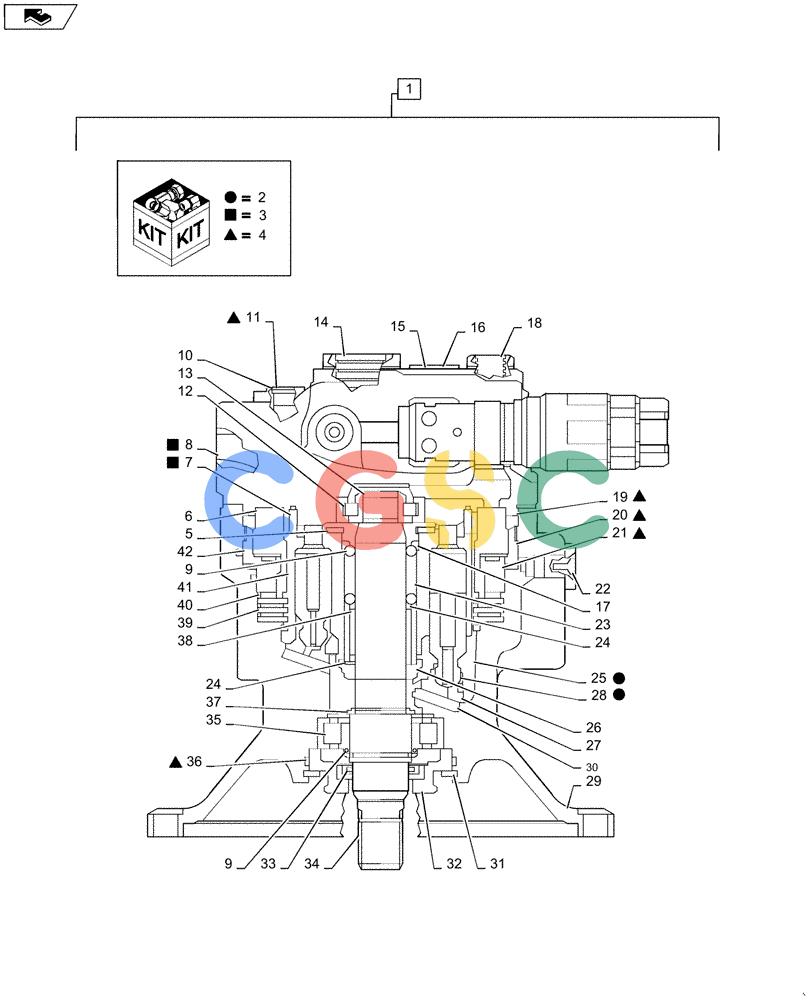 神钢零件查询(ED160 BLADE) - HYDRAULIC EXCAVATOR - ASN LH02-01501 (9/12-12/13) (35.352.AJ[04]) - SWING REDUCTION UNIT, HYDRAULIC MOTOR Kobelco