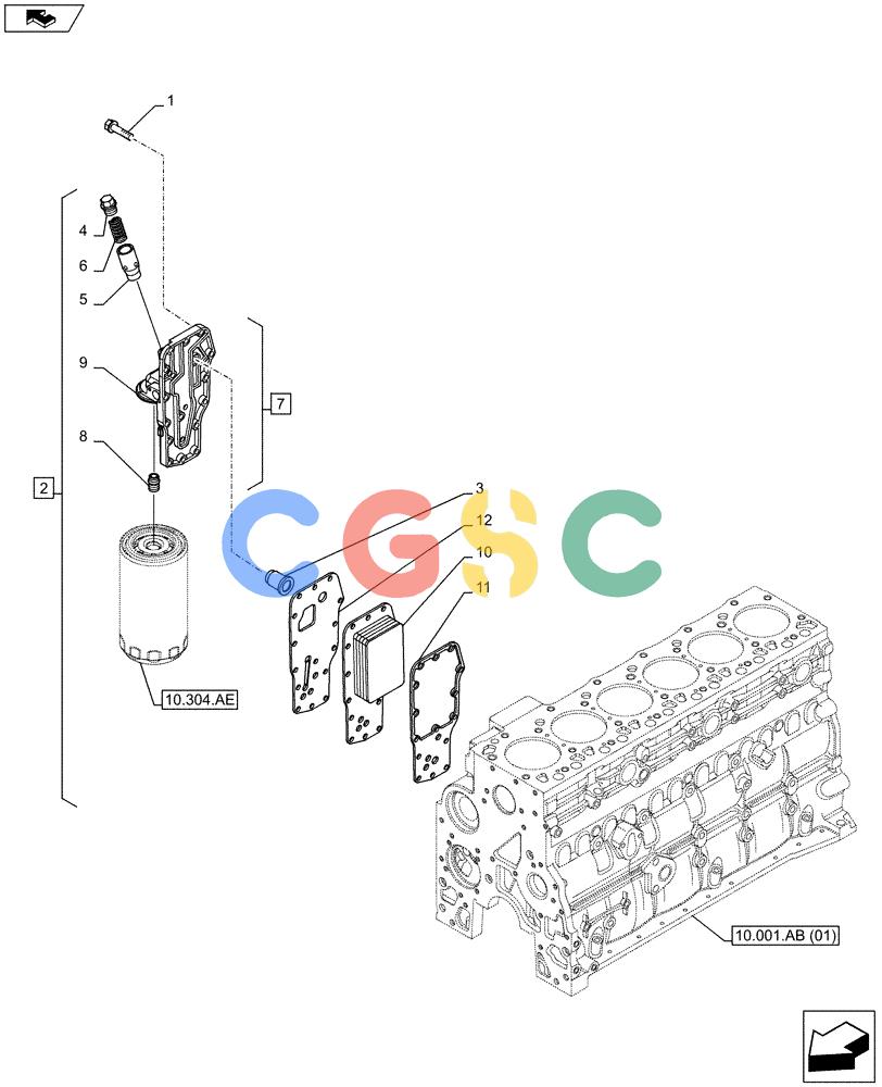 神钢零件查询(F4HFE6138 A002) - ENGINE - 5801448559 - 84312222 (1/10-) (10.408.AO) - ENGINE OIL, COOLER Kobelco