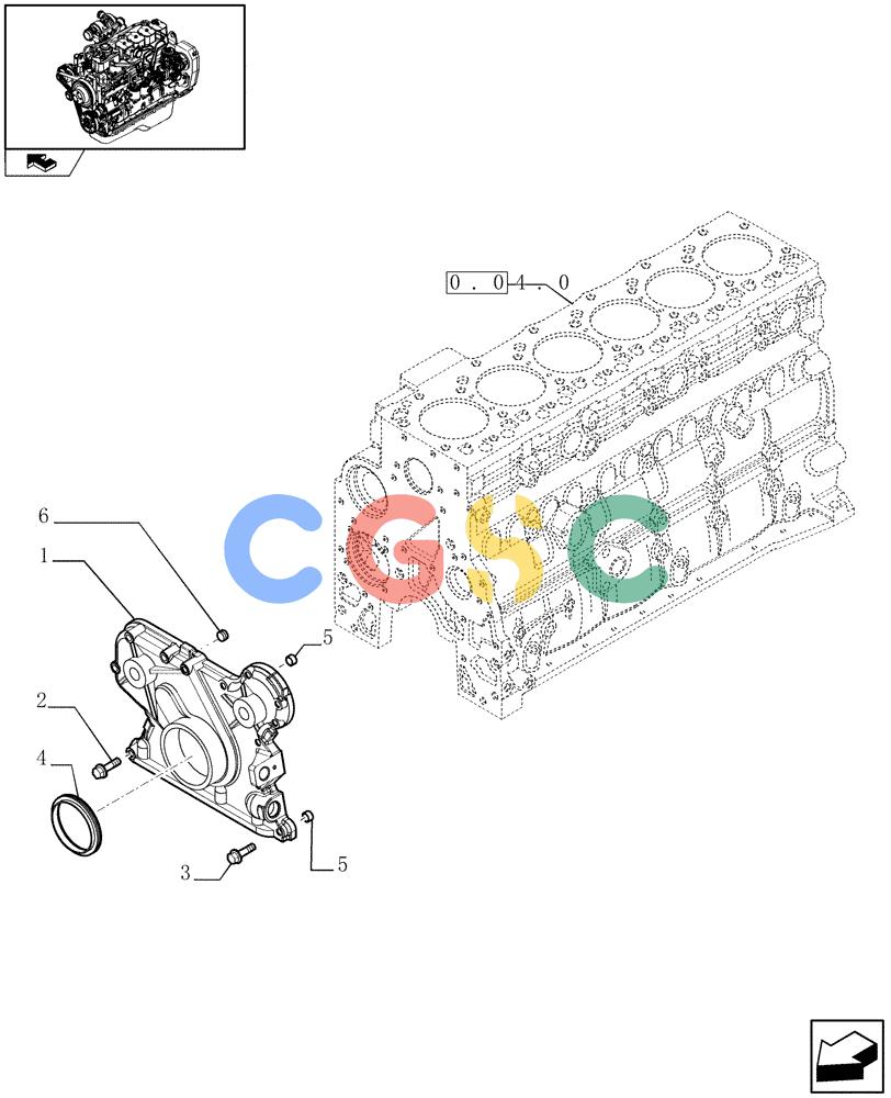 神钢零件查询(F4GE9684B J600) - ENGINE 504116859 - 87050849 (1/07-) (0.04.3[02]) - CRANKCASE COVERS (4894734) Kobelco