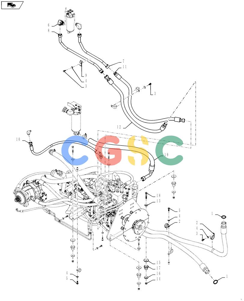 纽荷兰零件查询(D150C XLT) - CRAWLER DOZER - TIER 4A (10/13-) (29.218.AO[05]) - HYDROSTATIC PUMP New Holland Constructuion