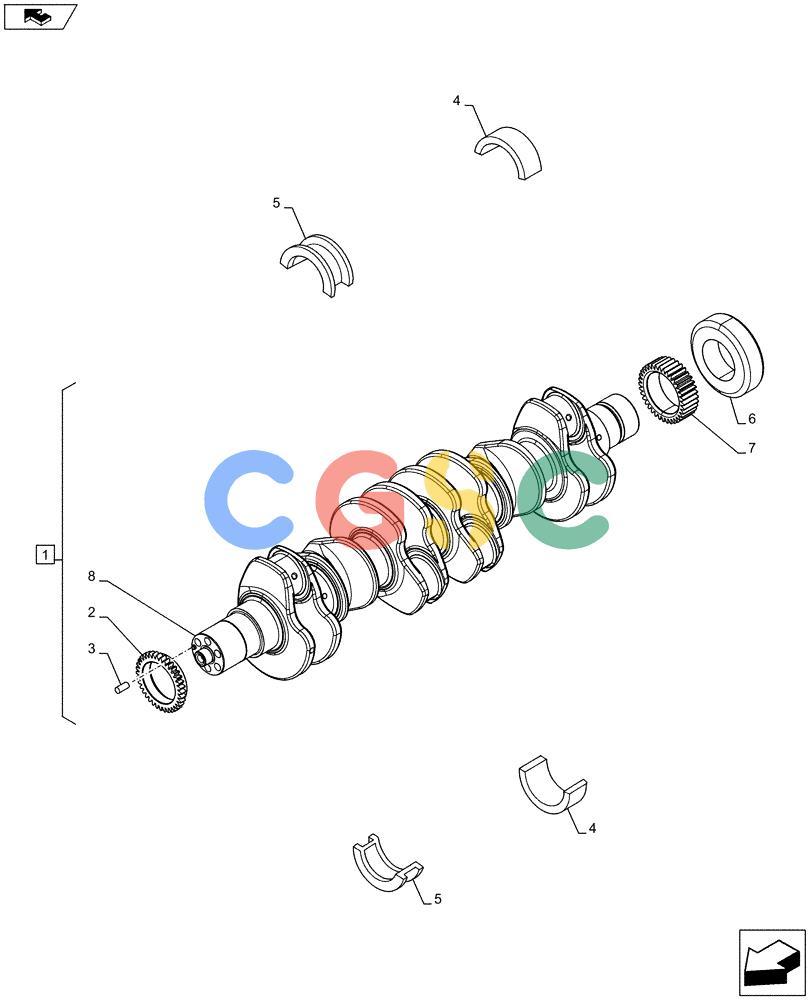 神钢零件查询(F4HFE6138 A002) - ENGINE - 5801448559 - 84312222 (1/10-) (10.103.AA) - CRANKSHAFT Kobelco