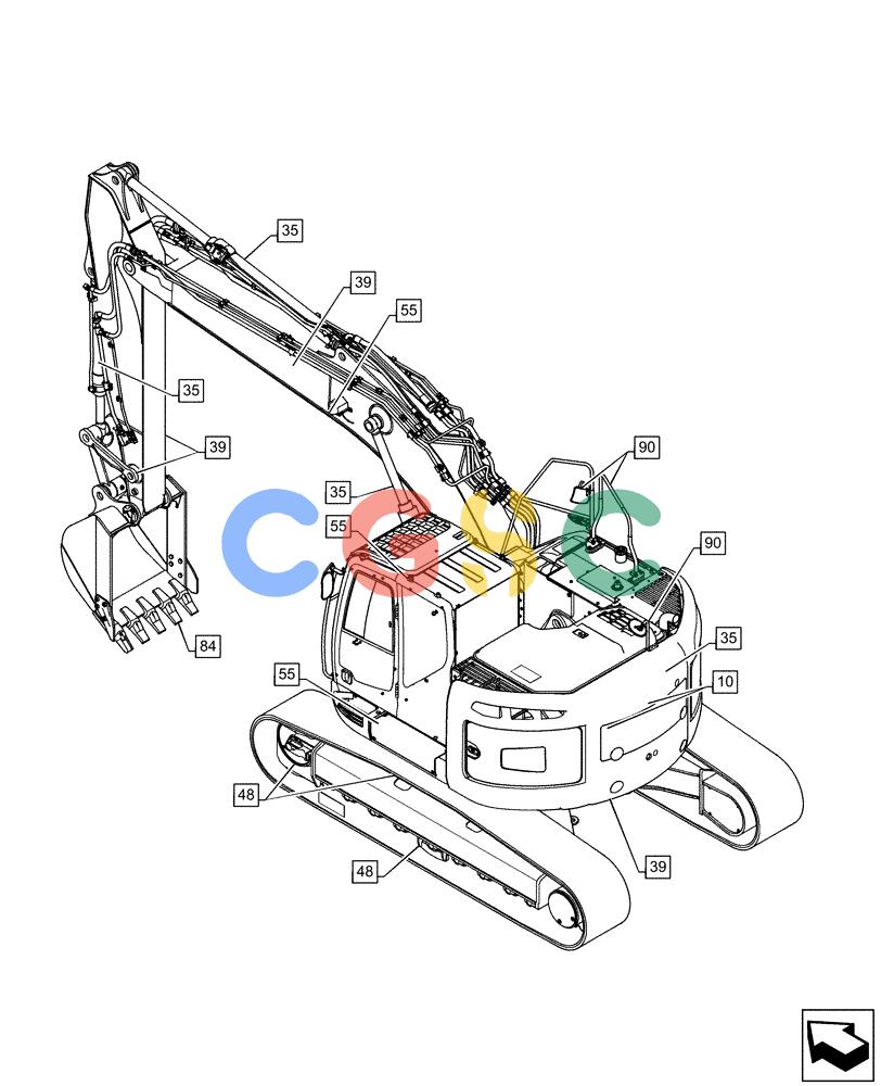 神钢零件查询(ED160 BLADE) - HYDRAULIC EXCAVATOR - ASN LH02-01501 (9/12-12/13) (00.000.AA) - PICTORIAL INDEX - MAIN SECTIONS Kobelco