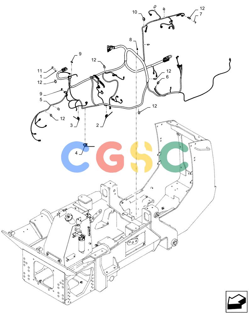 纽荷兰零件查询(D125C WT/LGP) - CRAWLER DOZER - TIER 4A (10/13-) (55.100.AG[01]) - WIRE HARNESS - MOUNTING New Holland Constructuion