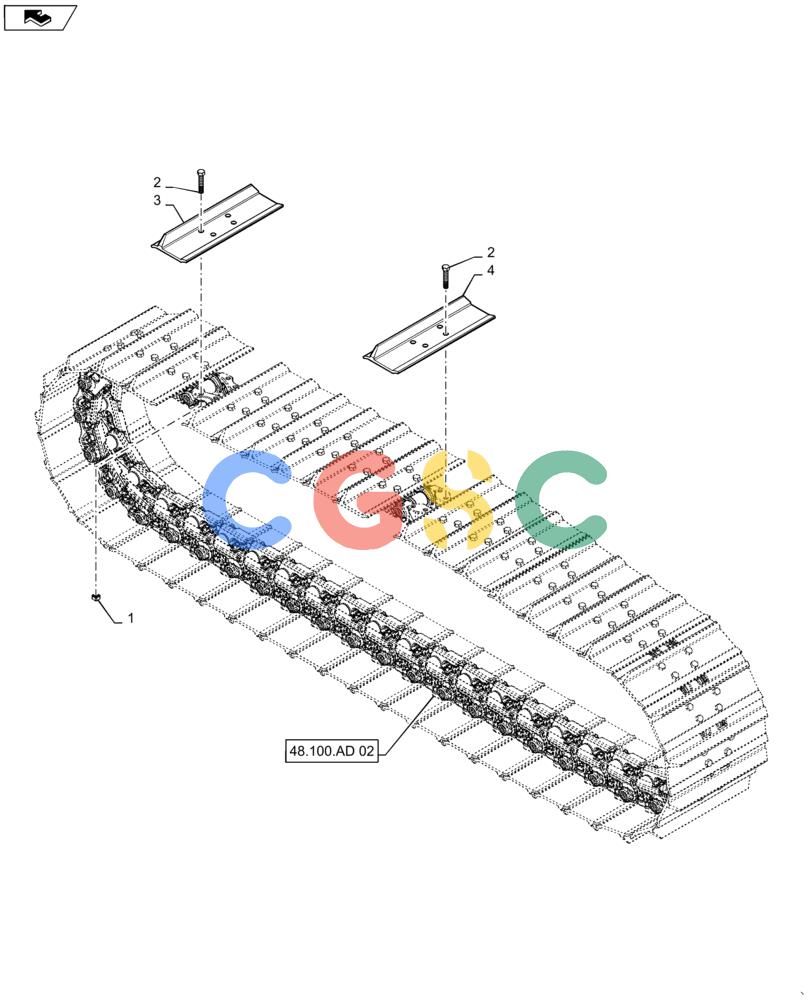 纽荷兰零件查询(D150C XLT) - CRAWLER DOZER - TIER 4A (10/13-) (48.100.AD[04]) - TRACK ASSEMBLY 24" CLT New Holland Constructuion