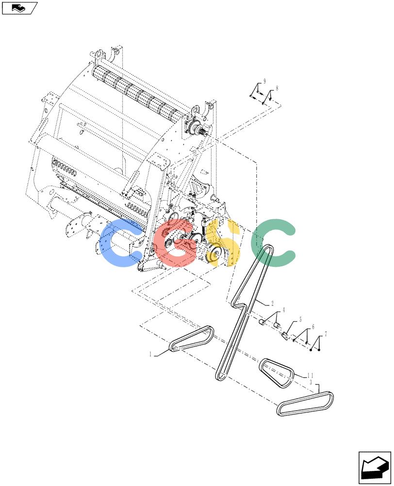 凯斯零件查询(RB565) - CASE IH ROUND BALER (3/14-12/15) (62.140.AJ[03]) - LH DRIVE - CHAIN Case Agriculture