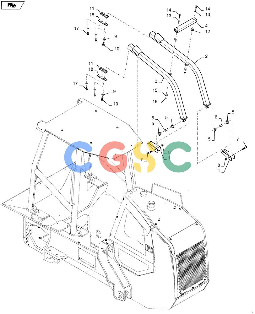 纽荷兰零件查询(D125C WT/LGP) - CRAWLER DOZER - TIER 4A (10/13-) (90.119.AA[01]) - CANOPY BRUSH GUARD New Holland Constructuion