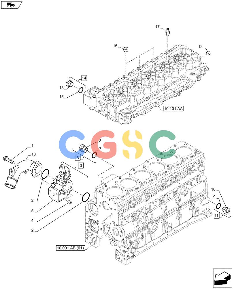 神钢零件查询(F4HFE6138 A002) - ENGINE - 5801448559 - 84312222 (1/10-) (10.400.AE) - ENGINE, COOLING SYSTEM LINE Kobelco