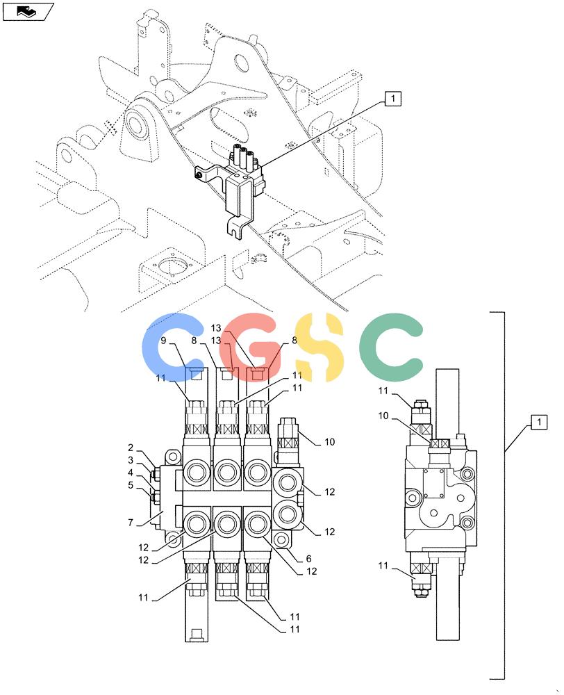 神钢零件查询(ED160 BLADE) - HYDRAULIC EXCAVATOR - ASN LH02-01501 (9/12-12/13) (35.359.AB[09]) - CONTROL VALVE ASSY (DOZER) Kobelco