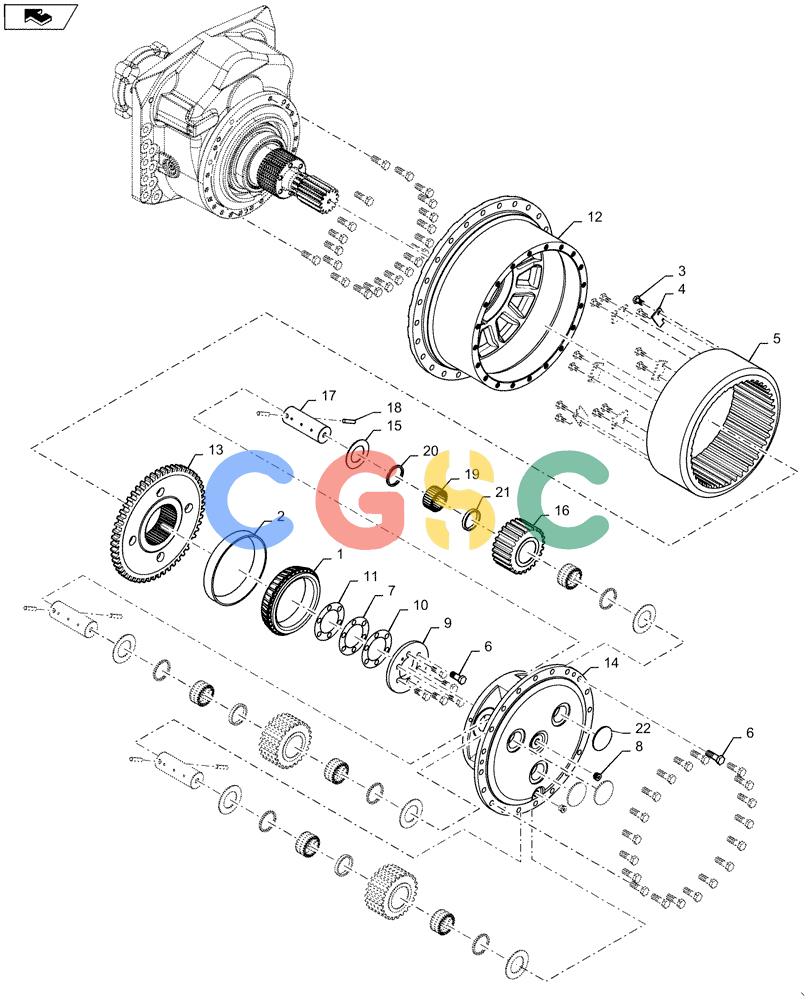 纽荷兰零件查询(D150C WT/LGP) - CRAWLER DOZER - TIER 4A (10/13-) (48.130.AJ[03]) - FINAL DRIVE AND HUB ASSEMBLY New Holland Constructuion