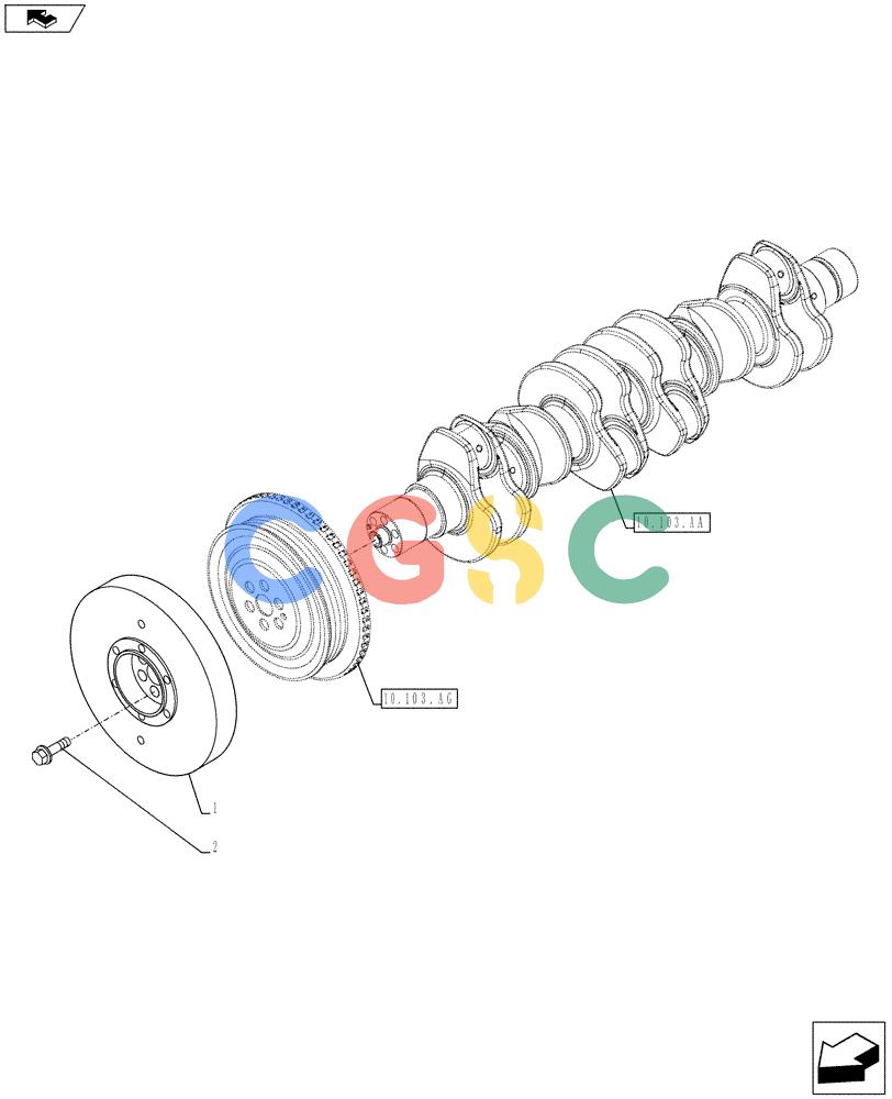 神钢零件查询(F4GE9684E J610) - ENGINE - 5801590403 - YN02P00117F1 (1/13-) (10.110.AD) - CRANKSHAFT PULLEY, DAMPER Kobelco