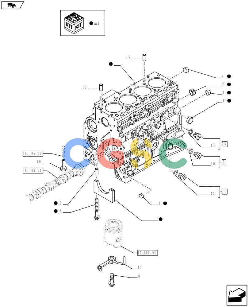 神钢零件查询(F4HFE413J A003) - ENGINE 5801404986 - 84371228 (1/10-) (10.001.02) - CRANKCASE (504386437) Kobelco