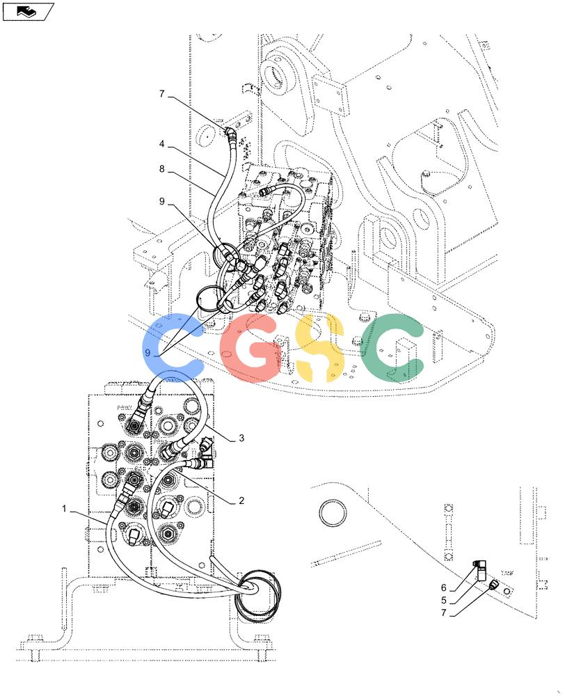 神钢零件查询(ED160 BLADE) - HYDRAULIC EXCAVATOR - ASN LH02-01501 (9/12-12/13) (35.359.AZ[01]) - HYD. LINE, CONTROL (W/O BOOM/ARM SAFETY VALVE) Kobelco
