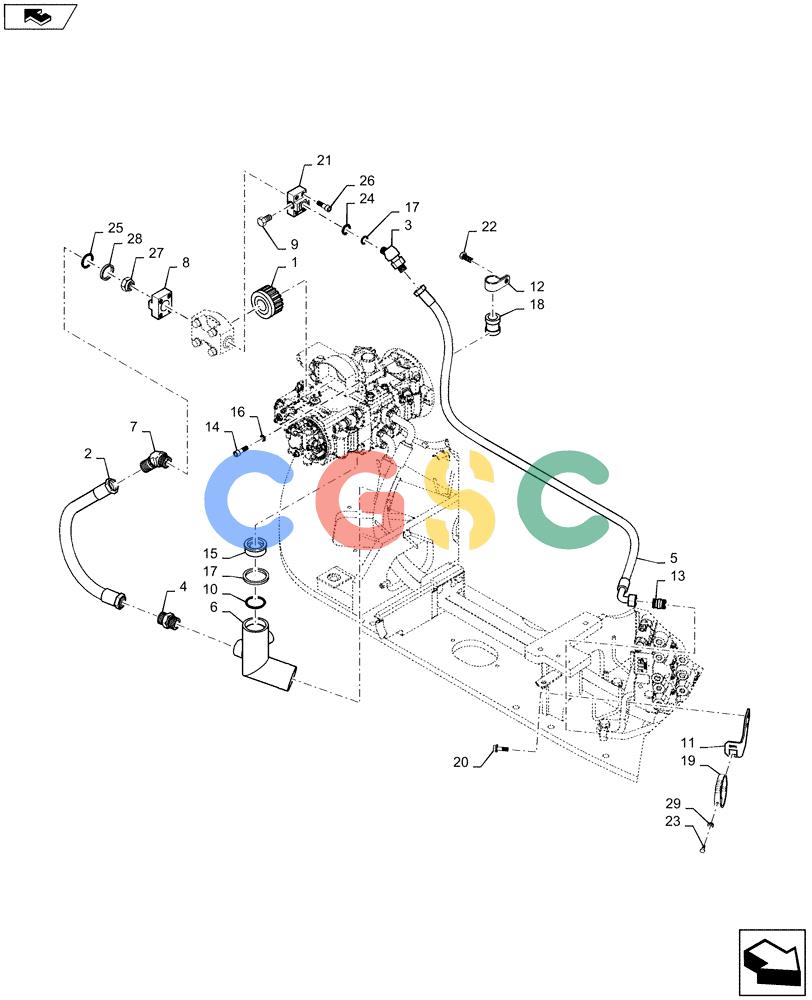 神钢零件查询(ED160 BLADE) - HYDRAULIC EXCAVATOR - ASN LH02-01501 (9/12-12/13) (35.360.AB[01]) - HYD. LINE, GEAR, PUMP Kobelco