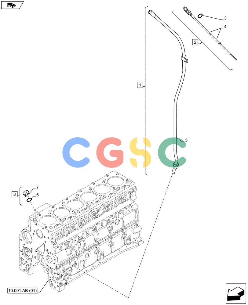 神钢零件查询(F4HFE6138 A002) - ENGINE - 5801448559 - 84312222 (1/10-) (10.304.AS) - ENGINE OIL, DIPSTICK Kobelco