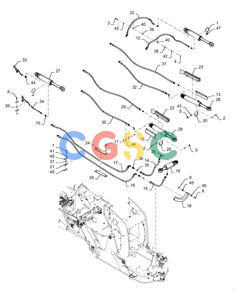 纽荷兰零件查询(D180C LT) - CRAWLER DOZER - TIER 4A (12/13-) (35.741.AJ[02]) - LIFT CYLINDER (PAT) XLT/LGP New Holland Constructuion