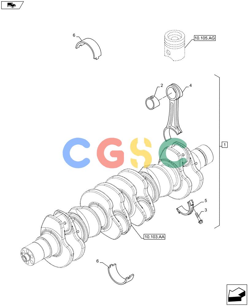神钢零件查询(F4HFE6138 A002) - ENGINE - 5801448559 - 84312222 (1/10-) (10.105.AB) - CONNECTING ROD Kobelco