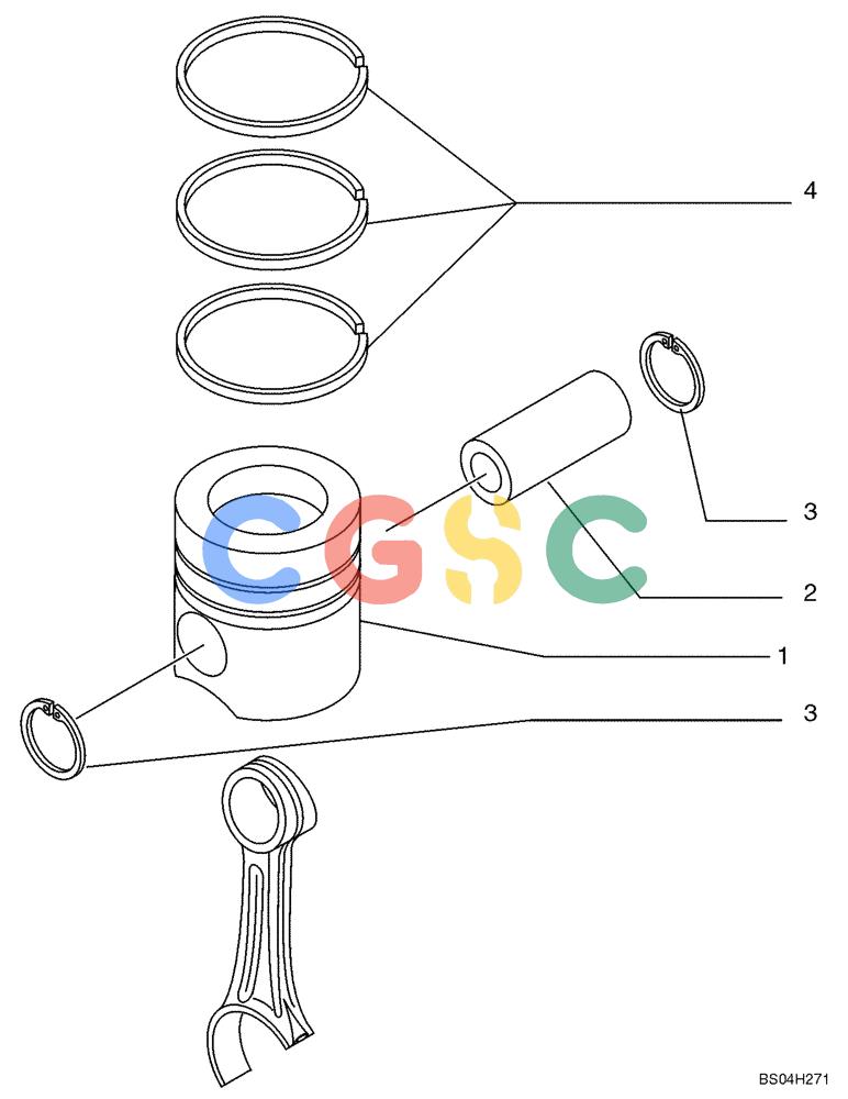 神钢零件查询(F4GE9684E J610) - ENGINE - 5801590403 - YN02P00117F1 (1/13-) (10.105.AG) - PISTON & RINGS KIT Kobelco