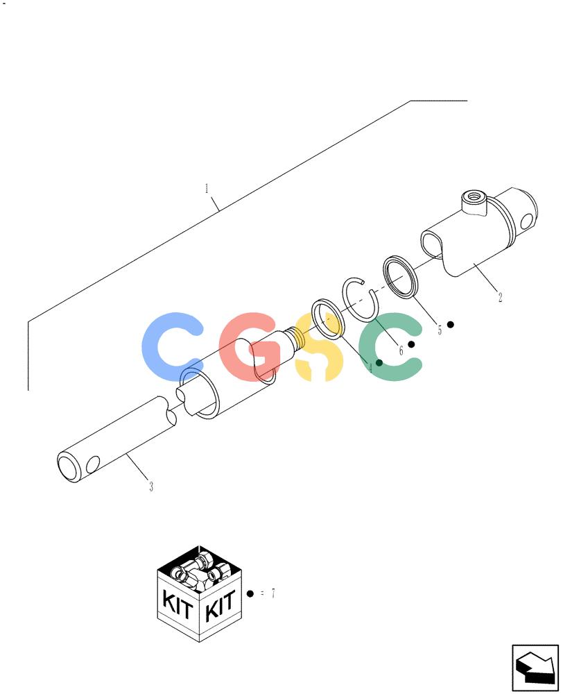 凯斯零件查询(RB565) - CASE IH ROUND BALER (3/14-12/15) (35.560.AB) - HYDRAULIC LIFT CYLINDER Case Agriculture