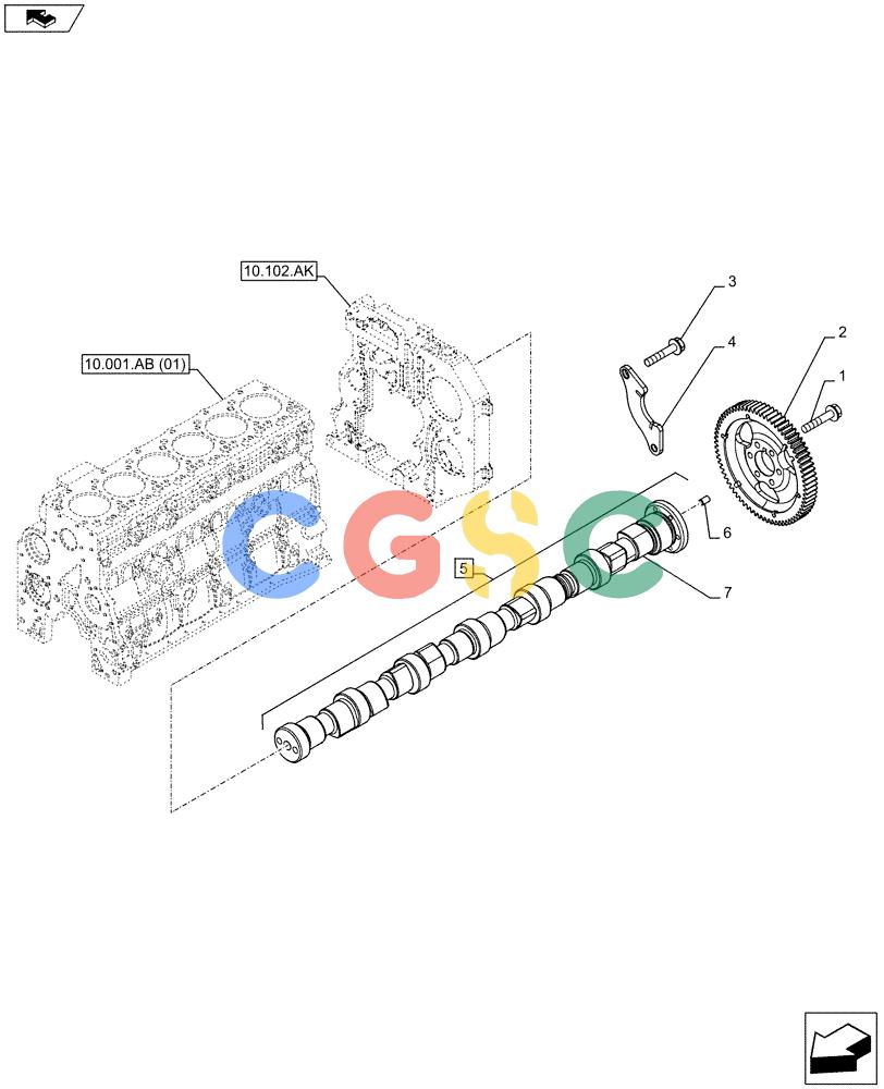 神钢零件查询(F4HFE6138 A002) - ENGINE - 5801448559 - 84312222 (1/10-) (10.106.AA) - CAMSHAFT, TIMING CONTROL Kobelco