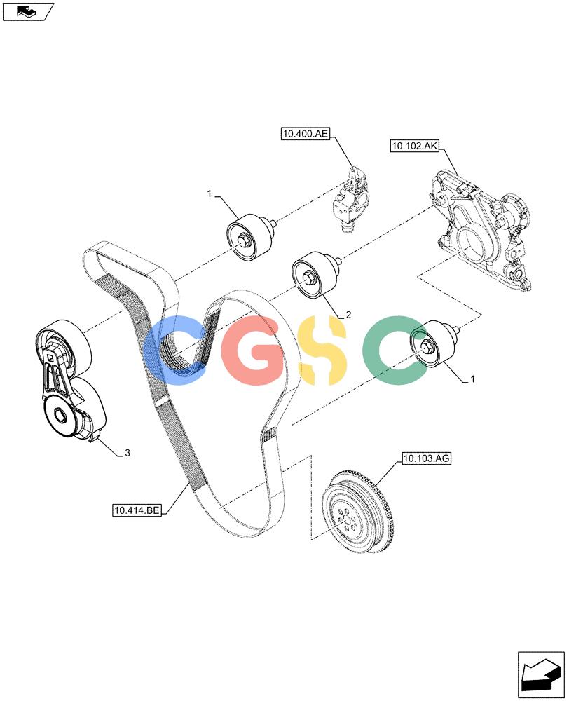 神钢零件查询(F4GE9684G J601) - ENGINE - 504375341 - 84250441 (7/13-) (10.414.AE) - BELT TENSIONER Kobelco