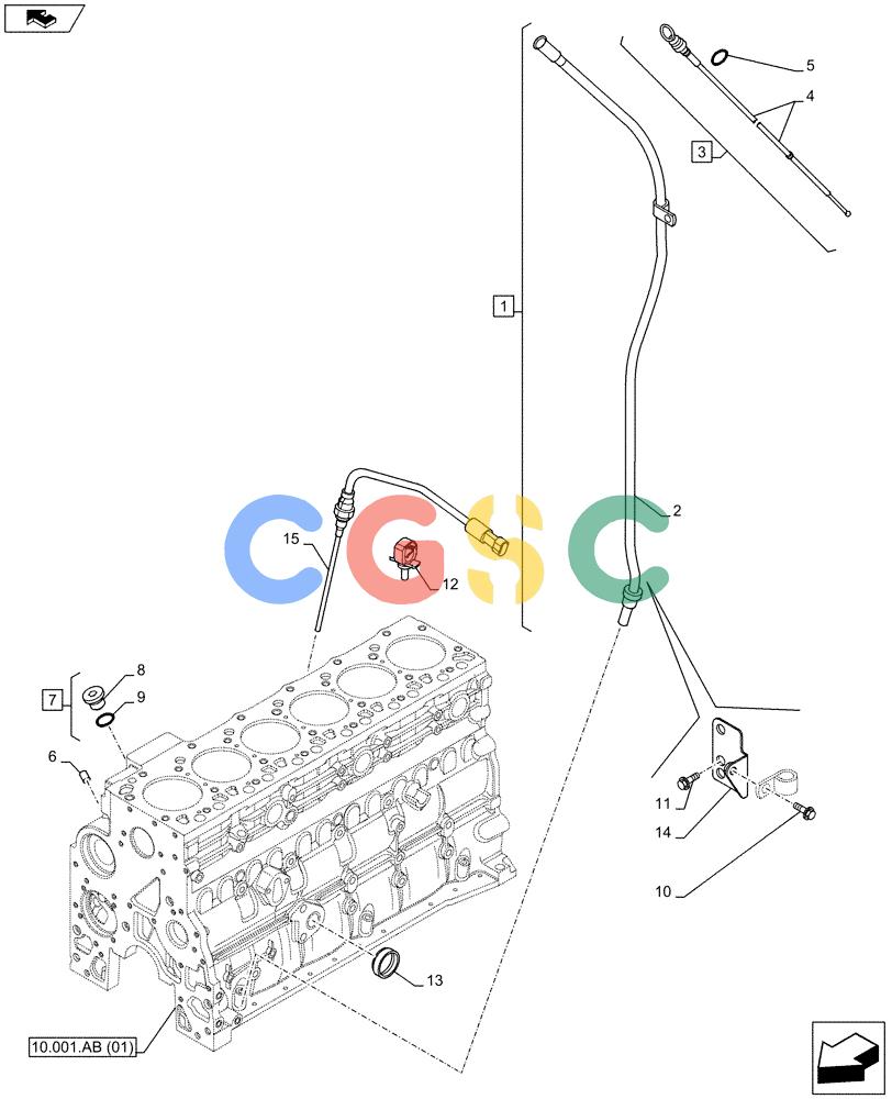 神钢零件查询(F4GE9684G J601) - ENGINE - 504375341 - 84250441 (7/13-) (10.304.AJ) - ENGINE OIL, OIL FILL & DIPSTICK Kobelco