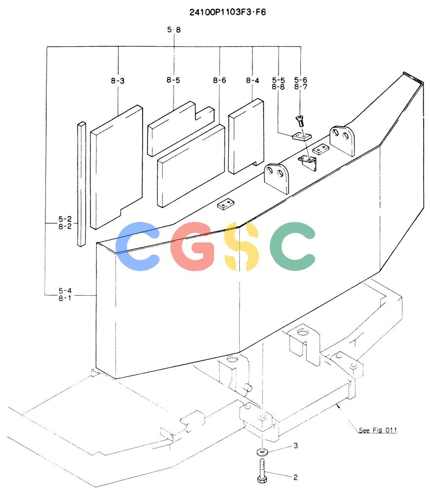 神钢零件查询(K904EL) - EXCAVATOR ASN LX1401 (1/86-12/03) (01-003) - COUNTER WEIGHT ASSY, P/N 24100P1103F3, F6 Kobelco